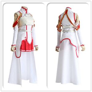 Espada Arte Online Cosplay Traje Asuna Yuuki Full Set Mulheres Trajes Y0913