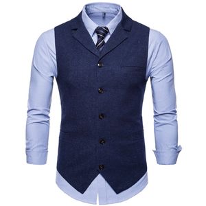 Dot Mens Waistcoat Formal Business Work Causal Slim Vest For Men Retro Gentlemen Groomsman Mens Suit Vests Solid Wedding Gilet 210524