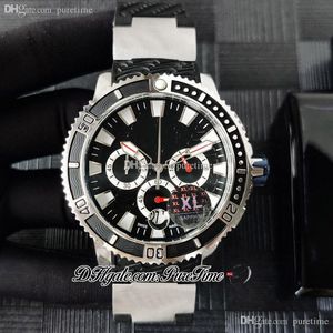 Diver 1503-151LE-3-Hammer Miyota Cartz Chronograph Mens Watch Steel Case Case Czarny Rekin Dial Pasek Gumowy Pasek Z Wzór PlaTime Ptun 2021 Stopwatch Zegarki F024C3