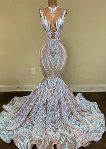 Svarta tjejer sparkly sequin long prom klänningar 2021 riktig bild sexig v nacke sjöjungfru afrikanska kvinnor gala kväll festklänningar