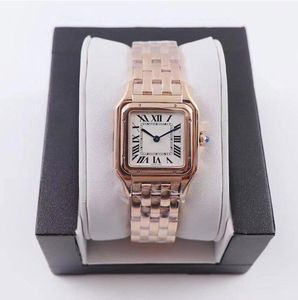 2022 Top Grade New Fashion Woman Square Gold Watch Casual Lady Quartz Panthere de G Factory Watches 316L Steel Band montres reloj