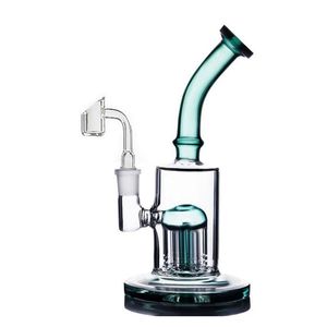 10inch Glass Bongs Arm tree Perc Recycler Bubbler Hookahs Smoking Shisha Water pipe With skull oil burner pipe and banger nail dhl free