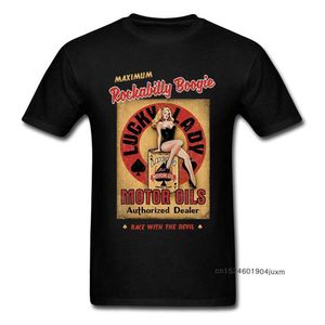 T-shirt punk Rockabilly Boogie Tshirt Uomo Donna Retro T-shirt nera Anni '80 Rock Roll Funky Streetwear Cotton Pin Up Girl Sexy Top 210629