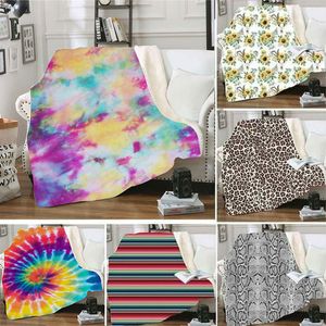 2022 Sherpa Blanket 150*130cm sunflower floral leopard 3D Printed Adult Kids Winter Plush Shawl Couch sofa throw Fleece Wrap