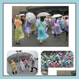 Raincoats Household Sundries Home & Gardenone-Time Raincoat Fashion Disposable Rainwear Poncho Coat Wear Travel Rain Coats Ooa7005-6 Drop De