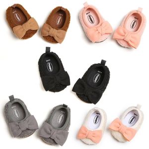 First Walkers Winter Warm Born Infant Baby Girls Shoes Cloth Soft Princess Fur Solid Flat With Heel Outfit 0-18M