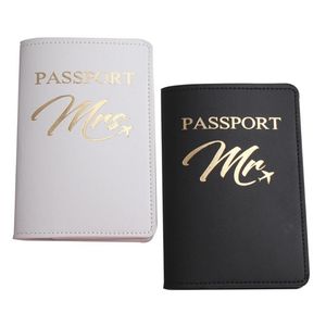 Card Holders Bride Groom Married Wedding Honeymoon Leather Passport Case Holder Travel ID Protector For Women Girls