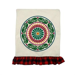 Christmas Decorations Sublimation Linen Chair Cover with Red Side 17.5*20.6inch Thermal Transfer Blank Cushions Heat Printing Festival Decors Wholesale A02