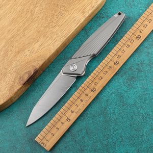 Coltello pieghevole M390 lama in lega di titanio, manico in lega di titanio, coltello da frutta da campeggio all'aperto, coltello da cucina strumento EDC