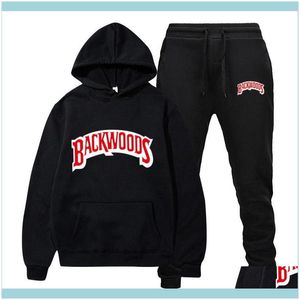 Hoodies tröjor kläder kläder mode märke backwoods mens set fleece hoodie byxa tjock varm sportkläder huvtröja kostymer man