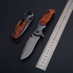 Browning X50 Flipper Tactical Folding Knives 5Cr15Mov 57HRC Titanium Camping Hunting Survival Pocket Wood Handle Utility EDC
