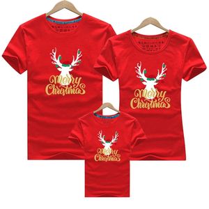 Christmas Look Deer Mommy and Me Clothes Year Cotton Matching Family Clothing Mother Daughter Father Son T-shirt 210417