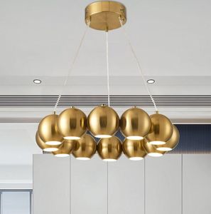 Lampy wisiorek po nowoczesnym oświetlenie salonu Restauracja Lustre Chandeliers Nordic Metal Ring Led Wiszące Światła Oprawa