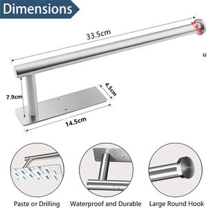 自己粘着ペーパータオルロールホルダーウォールマウントシルバーブラックゴールドステンレス鋼紙ラック台所用浴室RRD12073