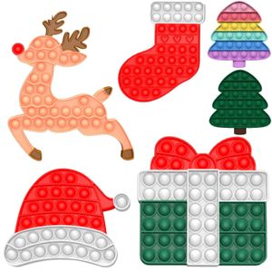 Regalos Sensoriales al por mayor-Ofertas de flash Hot Christmas Fidget Toys Push Bubble Game para adultos Niños Anti Stress Soft Silicone Sensory Gifts Reutilizable Squeeze Toy