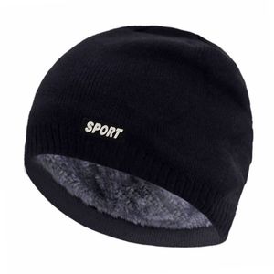 Skullies Fauries Män Vinterhattar För Wome Stickad Hat Skull Cap Fur Gorras Bonnet Sport Male Varm Tjock Ski Homme Beanie Hat Cap