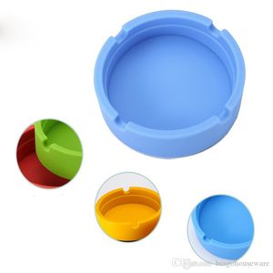 Silikonowa okrągła popielniczka Multi Colors Household Ash Holder Portable Shattersproof Anty Skalding Eco Przyjazny Round Silicone Ashtray BH1822