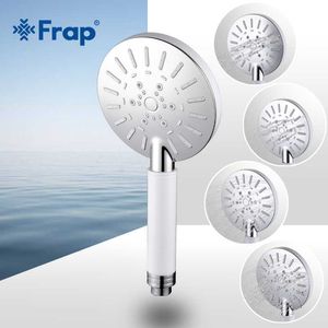 FRAP Four Regulacja Wody Round ABS Głowica prysznicowa Biała Plastikowa ręka Hold Bath Shower Łazienka Akcesoria F008 210724