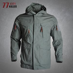 Men's Trench Coats Tactical Windbreaker Men Windproof Wear-resistant Multiple Pockets Jackets Male Outdoor Commute Combat Military Mens