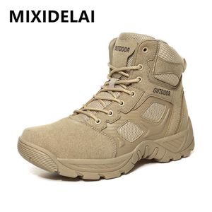 Militär Taktiska Mens Boots Special Force Leather Desert Boots Combat Vattentät Ankel Boot Army Herrskor Storlek 47 210619