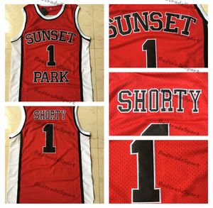 Fredo Starr Shorty # 1 Sunset Park Movie Basketball Jerseys Red High School Stitched Shirts S-XXL