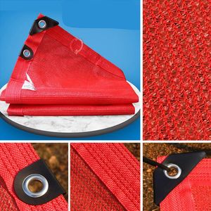 Shade Hi-Quality Red HDPE Sunshade Netto Ogród Soczysty Plant Gazebo Balkon Prywatność Nets Car Markizy Outdoor Basen Shading