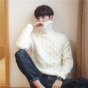 5XL Män Turtleneck Sweater tjock stickad pullover vinter manlig högsköldpadda hals plus storlek mensrockar svart vit röd 4xl 211008