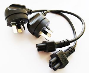 Strömadaptersladd, Höger vinklad Australien Nya Zeeland 3pin Male Plug till IEC320 C5 Kvinnlig adapterkabel 30cm / 10st