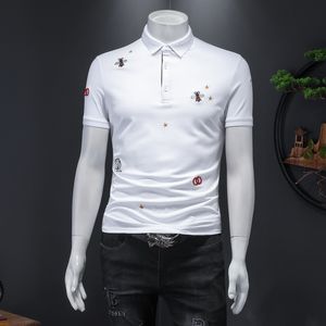 Modisches und hübsches, kurzärmeliges Poloshirt aus Baumwolle mit besticktem Herren-Poloshirt für Frühling und Sommer 2023, neuer Trend, Business-Casual-Revers-Oberteil