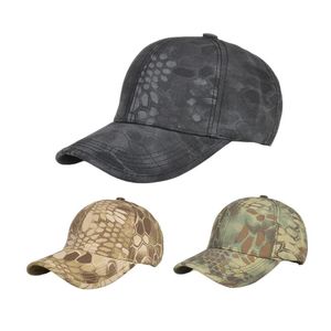 Party hattar män camouflage baseball cap, utomhus vuxna justerbar snakeskin solk hatt (khaki, svart, armé grön)