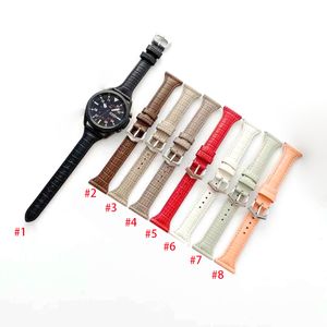 Slim Crocodile Pattern Läderrem för Samsung Galaxy Watch 3 Huawei GT2 Armband Armband 22mm Watchband Smart Tillbehör