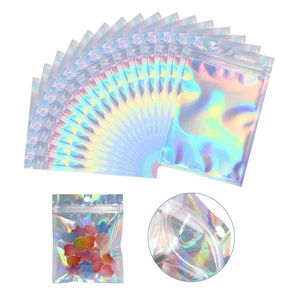 2000 sztuk / partia 30 Rozmiar Clear Plain Laser Folia aluminiowa Samo uszczelka Torba Opakowań Resealable Mylar Ziarna z tworzywa sztucznego Retails Studka pakietowa