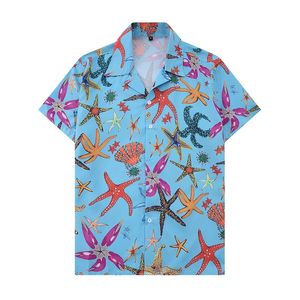 Men's Summer Sleeve Short Camiseta Dos Homens Estilista Estilista Casual Camisas Moda Curtir Collar Starfish Imprimir Rua Solta Lazer Versátil Tamanho Asiático Versátil M-3XL