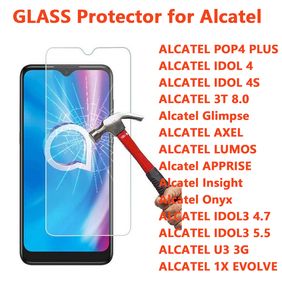 Protetor de vidro temperado 2.5D para Alcatel POP4 PLUS Idol 4 4S 3T 8.0 Axel Glimpse Lumos Appresso Insight ONYX Idol3 4.7 5.5 1x Evolve Protetores de tela de telefone U3 3G