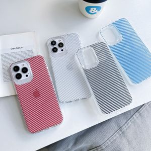 Premium Transparent Clear Carbon Fiber Lines Shockproof Phone Cases for iPhone 13 12 11 Pro Max Mini