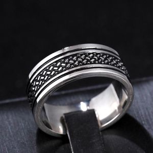 Cluster Rings mm Fashion Fish Scale Pattern Black Stainless Steel Men s Retro Wild Finger Band Biker Jewelry Gift