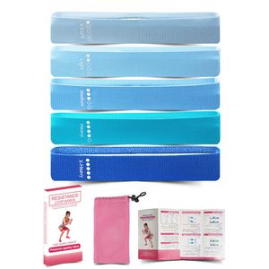 5 teile/satz 115LBS Verstärktes Gewebe Yoga Widerstand Bands Beine Hüfte Gestaltung Übung Gym Pull Seil Fitness Elastische Schleife Workout Band