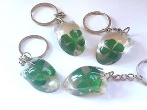 12 cool keychain real four leaf clover vogue newest mouse style ring jewelry