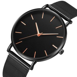 Zegarwatche kobiety oglądają różowe złoto Montre femme 2021 damskie pasa siatki ultra-cienkie modne relojes para mujer luksusowe zegarki na nadgarstki