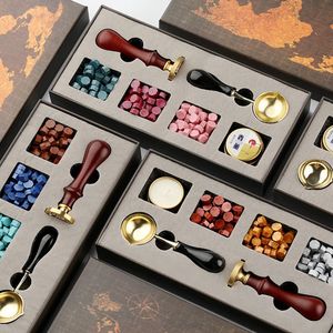 Candles Fire Lacquer Sealing Wax Seal Set Diy Custom Stamps Box Kit Envelope Wedding Packaging Gifts Postcard