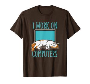 Lustige Katzen- und Computer-Laptop-T-Shirts für Haustierliebhaber T-Shirt