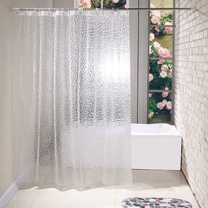 Waterproof 3D Thickened Transparent Curtains Bathroom Shower Curtain with Hooks Bathroom Accessaries Curtains in the bathroom 210609