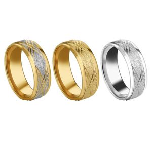 Bröllopsringar Rhinestone Finger Ring for Men 8mm rostfritt stål Engagemang Band Male Jewelry Storlek 6.5-11.5