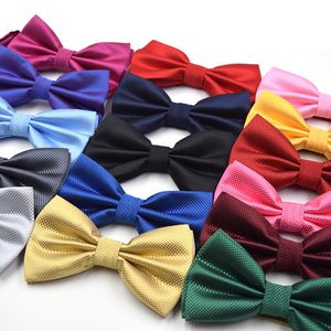 Poliéster bowtie clássico cor sólida borboleta festa de casamento gravata miúdo terno tuxedo dicky pet gravata