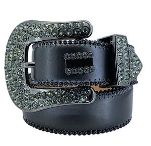 Western Fashion BB Rhinestone Belt intarsiata con Bling Rhinestones Women Designer Designer Celts