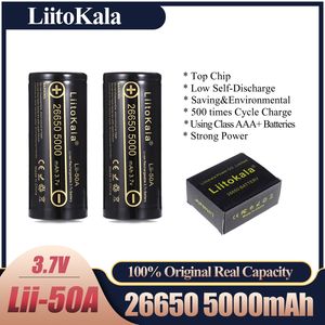 LiitoKala Großhandel lii-50A 26650 5000 mah Lithium-Batterien 3,7 V 26650-50A für Taschenlampe Notebook Spielzeug Montage Akku