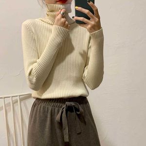 Turtleneck sweater high-neck bottoming shirt women inner wear autumn and winter self-cultivation all-match top 210526