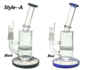Glass Hookah Rig/Bubbler för att röka 7 tum höjd och glas stycke perc med 14 mm glas kvinnlig 230 g vikt 2 färger bu003a/b