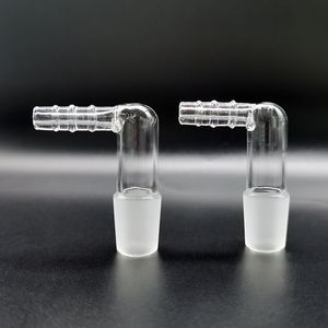 Adaptador de chicote de vapor de vidro em forma de L Cachimbo de água 14mm 18mm masculino feminino transparente 90 graus ângulo reto para água Bong Q V-Tower Vaporizador