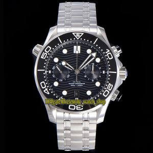 Eternity Stopwatch Zegarki OMF Najnowsze 9900 Chronograph Automatyczny czarny wybieranie Ceramiczne Bezel 44mm Zegarek Mężczyzna Nurkowanie 300m 210.30.44.51.01.001 Ze stali nierdzewnej